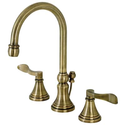Kingston Brass KS298DFL NuFrench 1.2 GPM Deck Mounted Widespread - Antique Brass