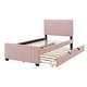 preview thumbnail 8 of 11, Luxurious Velvet Upholstered Platform Bed with Twin Trundle for Ultimate Comfort