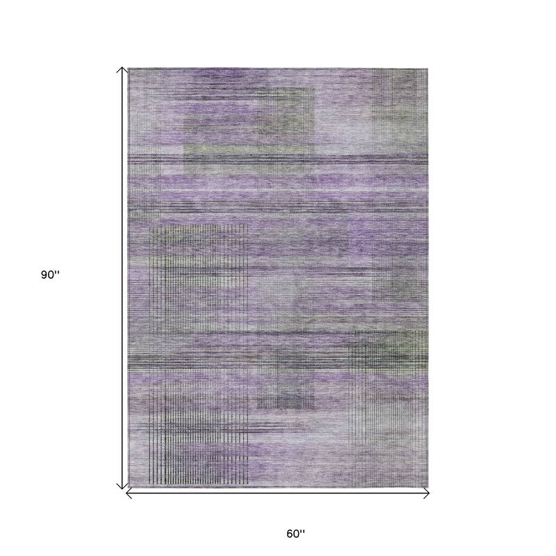 HomeRoots Striped Transitional Rectangle Outdoor Rug