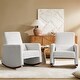 preview thumbnail 10 of 35, Julia 29.5"W Modern Solid Wood Nursery Rocking Chair with Lumbar Pillow Set of 2 by HULALA HOME White