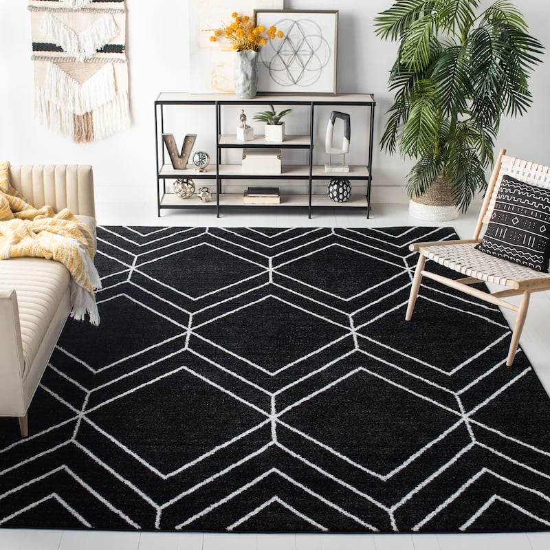 SAFAVIEH Adirondack Juvelina Modern Geometric Rug - 8' x 10' - Black/Ivory