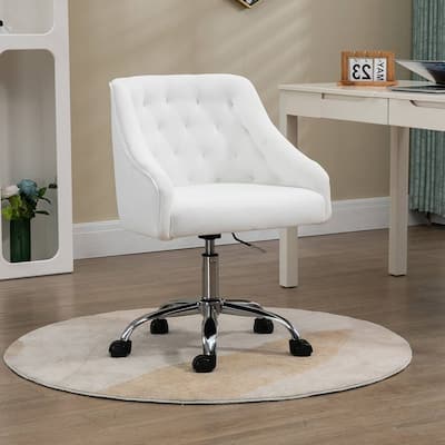 Modern Upholstery Task Chair - Premium Velvet Home Office Desk Chair - 360° Swivel
