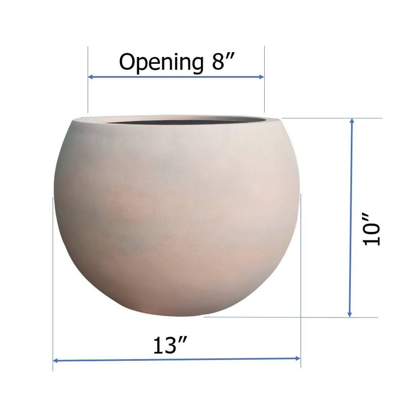 DreamPatio Riverside Fiberstone Modern Sphere Planter for Indoor/Outdoor - 13x13x10 - TerracottaPink