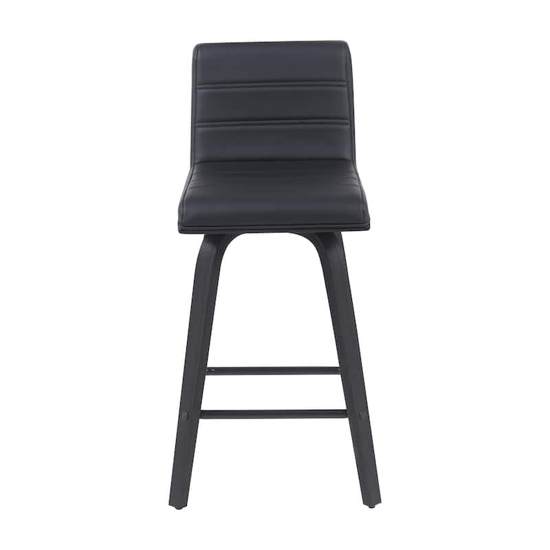 Skara Mid-Century Swivel Counter Stool, Upholstered Counter Height Chair with Bentwood Legs