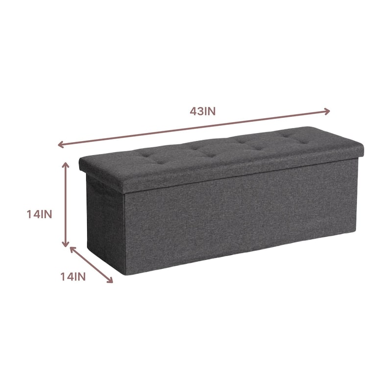 HomyLin Storage Ottoman Fabric Upholstered Tufted Foot Stool