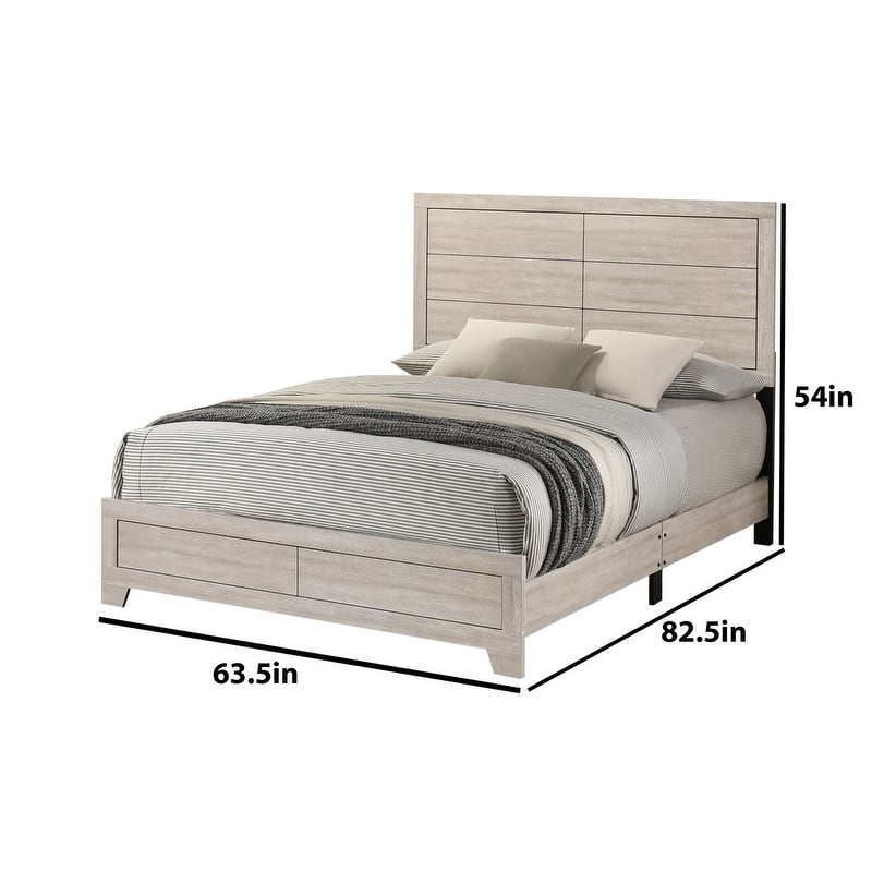 Best Quality Rustic Gray Oak Panel Bedroom Sets