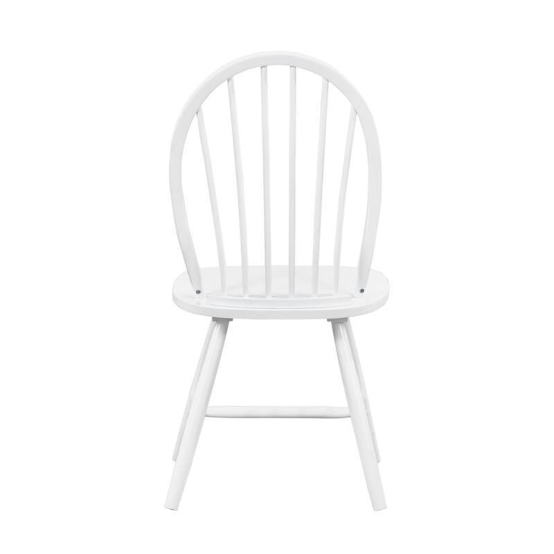 Farmhouse Style Wooden Dining Chairs Set of 2 - White Finish