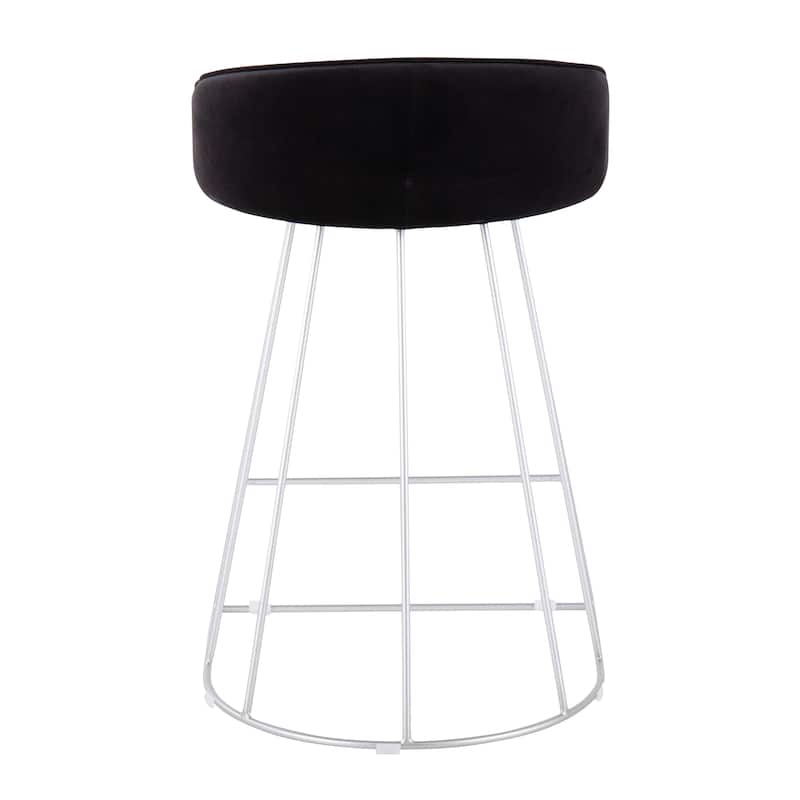 Silver Orchid Haid Velvet Upholstered Counter Stool (Set of 2)
