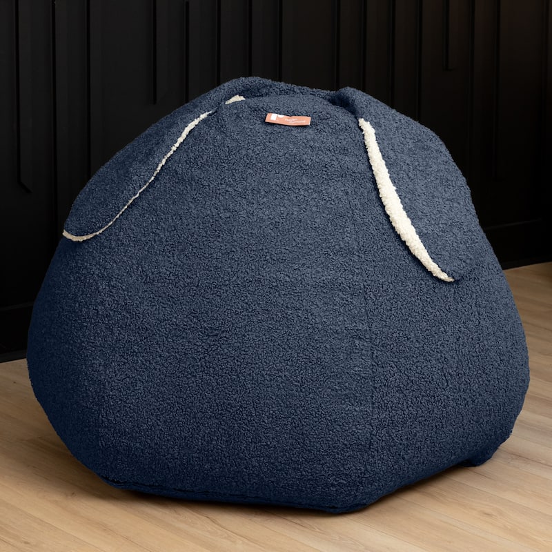 Raven-Symoné Home HopSeat Bunny - Oval Shaped Large Bean Bag Chair with Ears, Ultra Soft Shearling
