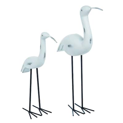 Transpac Resin 18 in. Off-White Spring Sandpipers Set of 2