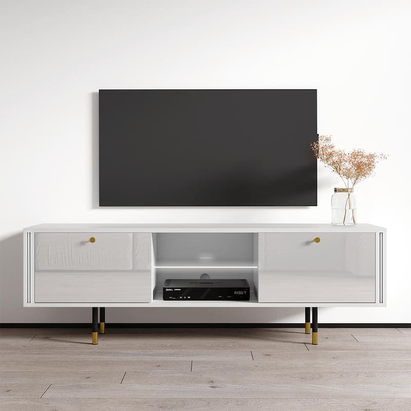 Cristal 01 63" TV Stand - 63 inches - White
