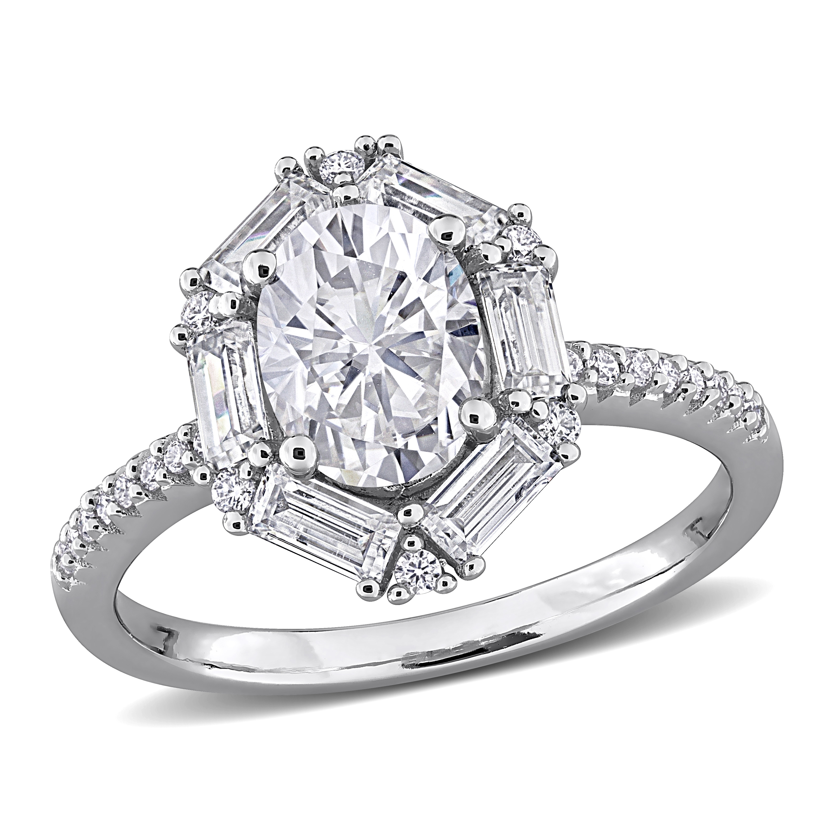 Miadora Multi-Shape Created Moissanite Ring in Sterling Silver