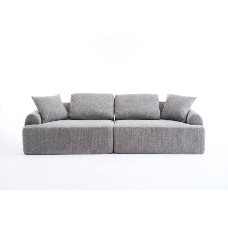103.15" Fabric Classic 4-Seater Sofa with 4 Pillows