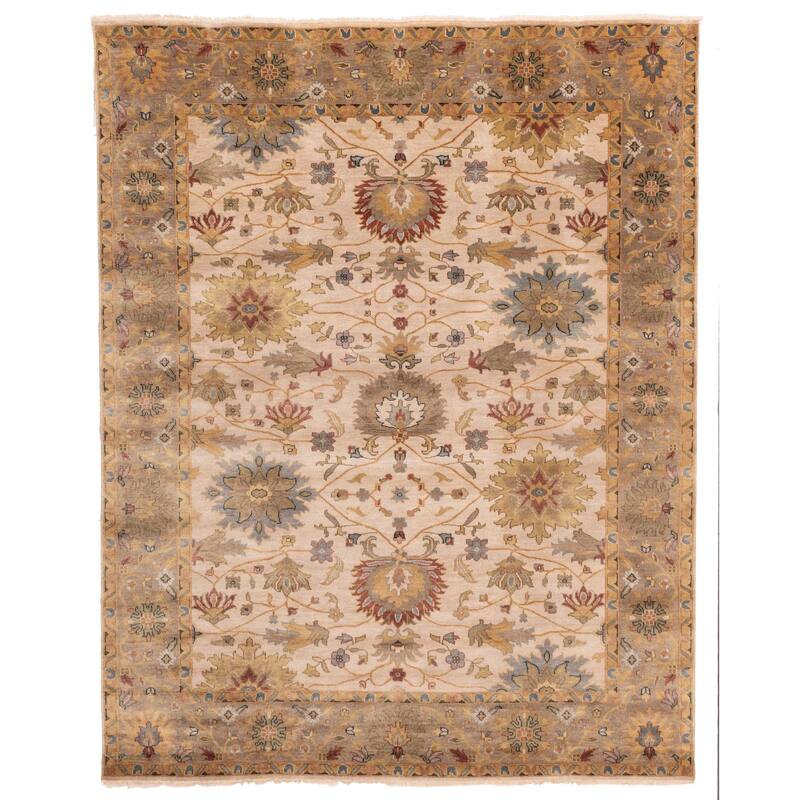 ECARPETGALLERY Hand-knotted Jules Serapi Ivory Wool Rug - 7'11 x 9'11