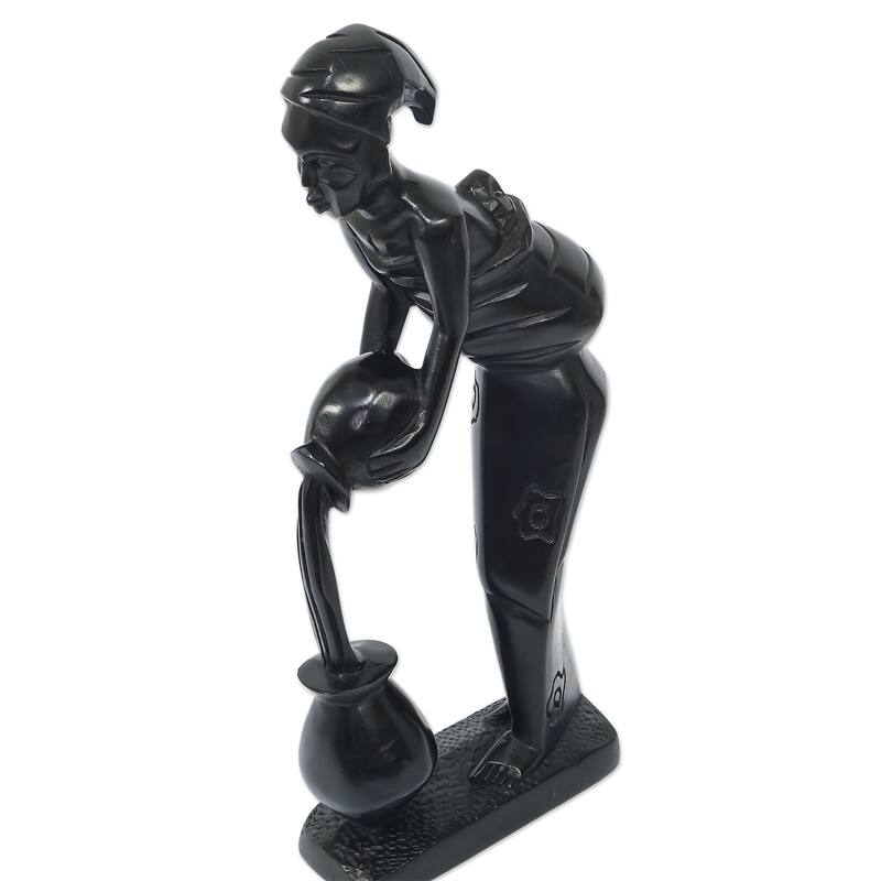 Novica Handmade Afia Maame Ebony Wood Statuette