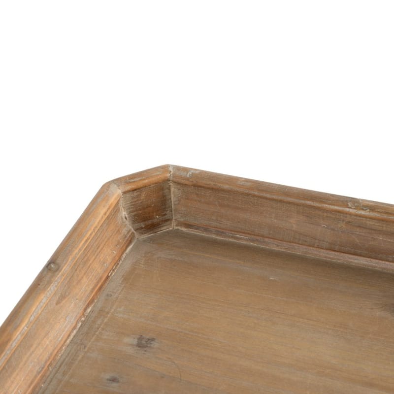 25" Brown and White Casual Style Distressed Finished Square Side Table