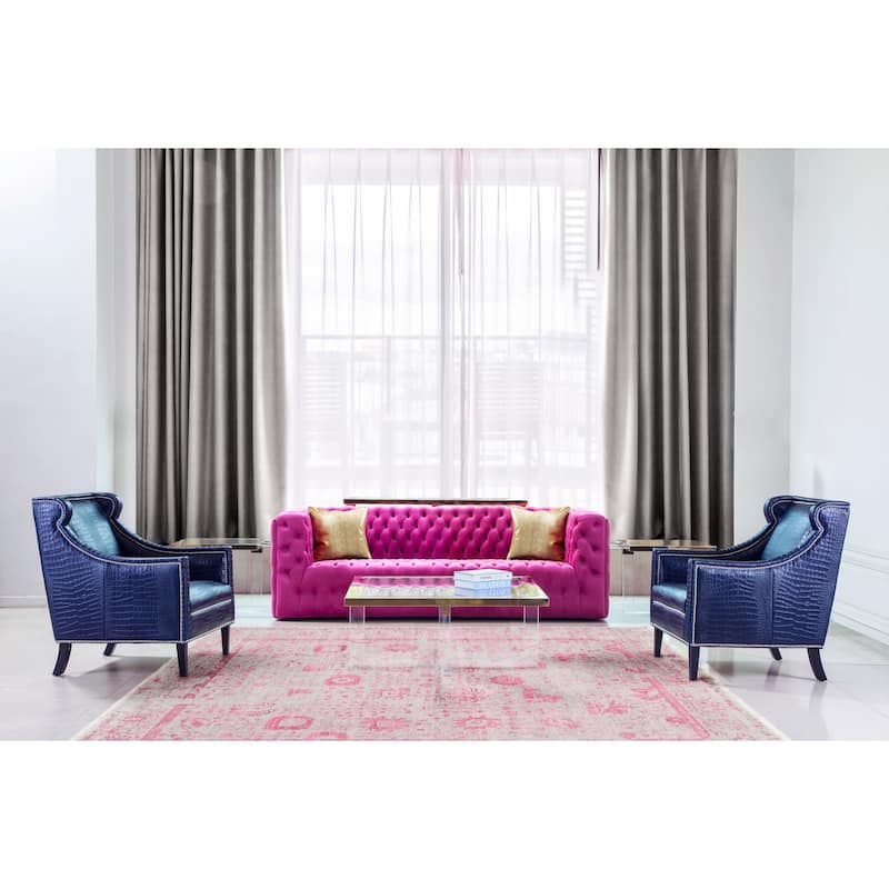 Pasargad Home Vicenza Velvet Tufted Sofa - L89.37"XD36.22"XH30"