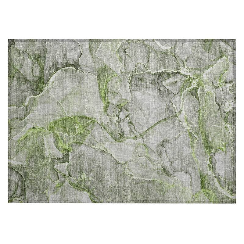 Machine Washable Indoor/ Outdoor Abstract Chantille Rug