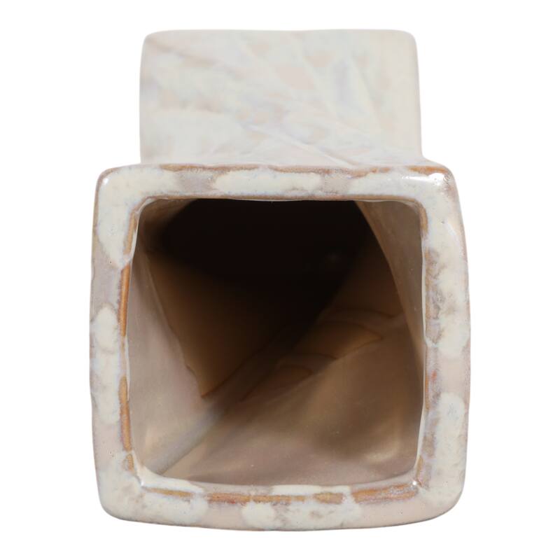 Decorative Vase - Ivory Ceramic Twist Design