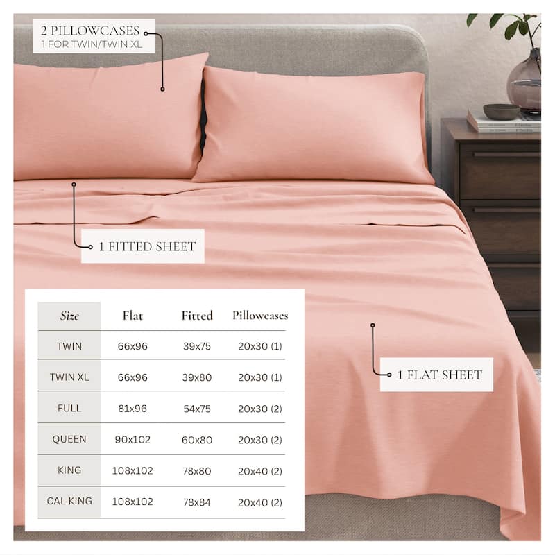 Linery & Co. Heathered Melange Cotton Jersey Knit Sheet Set