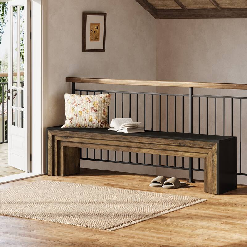71" Extra Long Entryway Bench, Shoe Bench Seating for Hallway, End of Bed, Living Room, Sofa Back, Dining Room