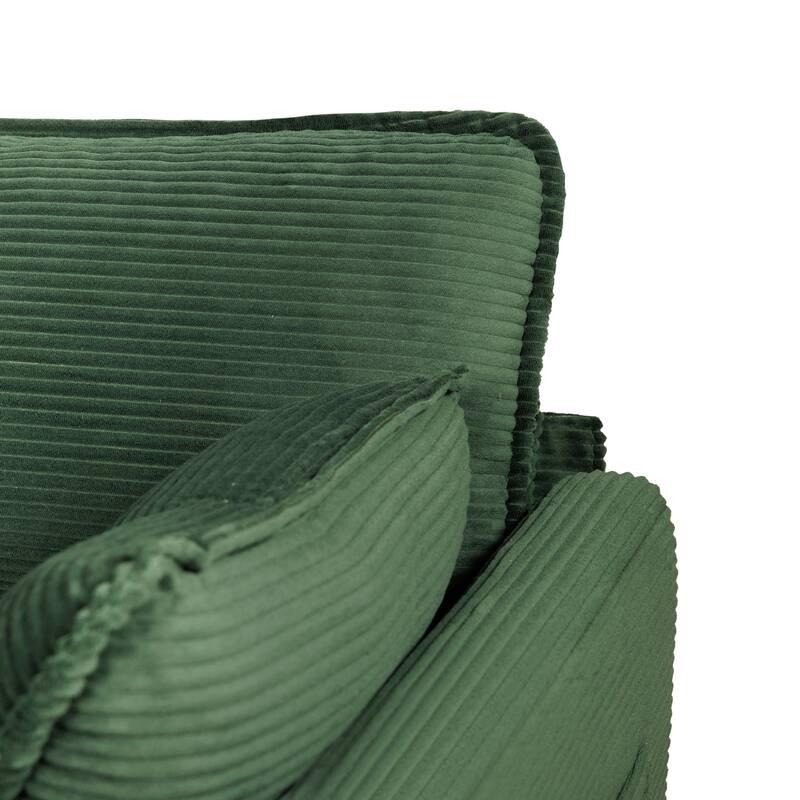 2-in-1 Convertible Corduroy Sofa Bed 51" Small Sofa, 2-Seater Loveseat Sleeper Couch with Side Storage