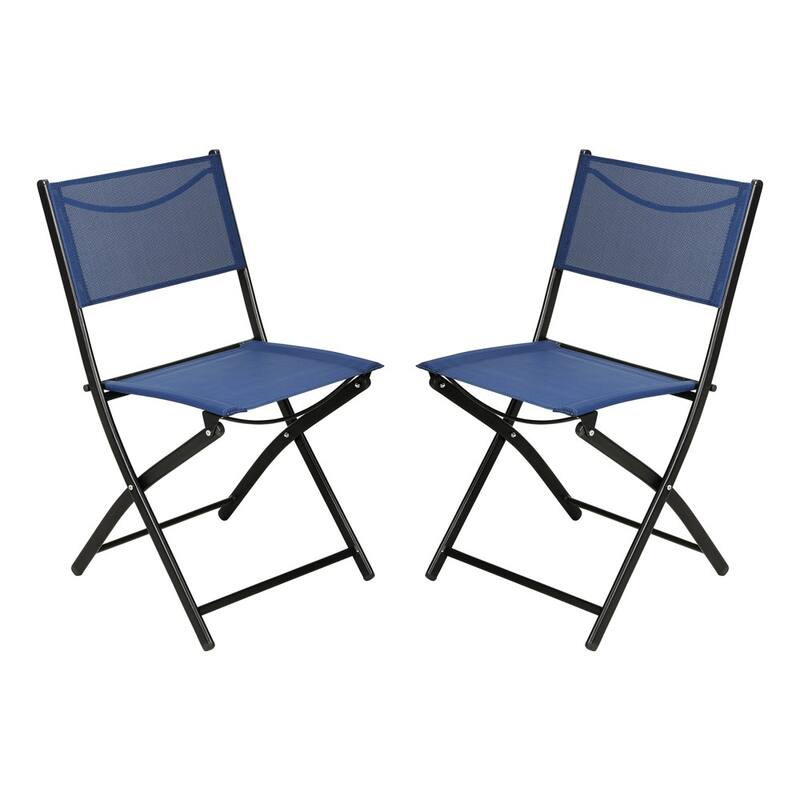 2 Pack Commercial Outdoor Flex Comfort Folding Chair with Metal Frame