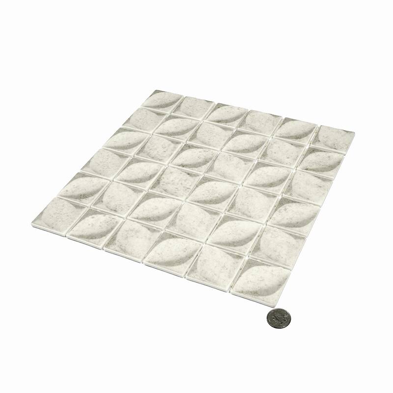 Lucenza 12x12 in. Matte Recycled Glass Petal Mosaic Wall and Floor Tile (10.6 sq ft/case, 10-Pack)