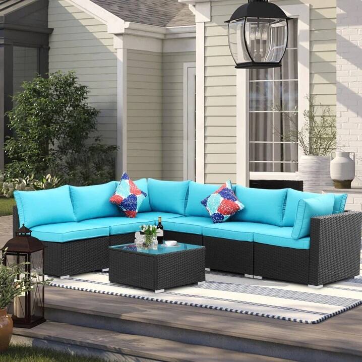 Zenova Rattan 2 or 7piece Wicker Sofa Conversation Set Outdoor Patio Seating Sofa Set On Sale