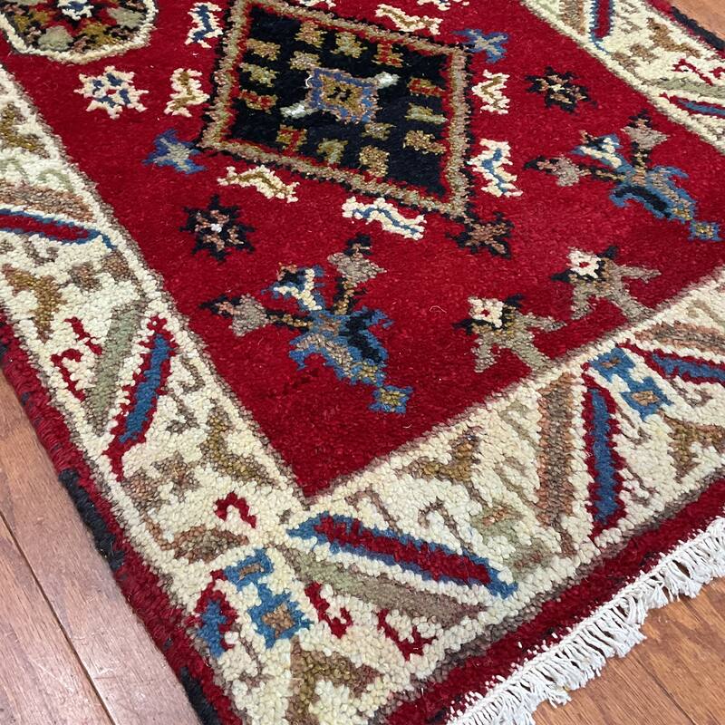 HERAT ORIENTAL Handmade Kazak Wool Rug - 2'2" x 4'