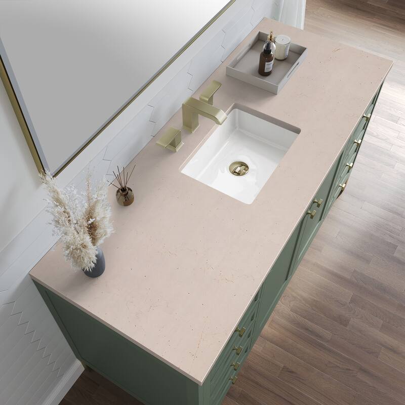 James Martin Vanities Chicago 60" Single Vanity, Smokey Celadon