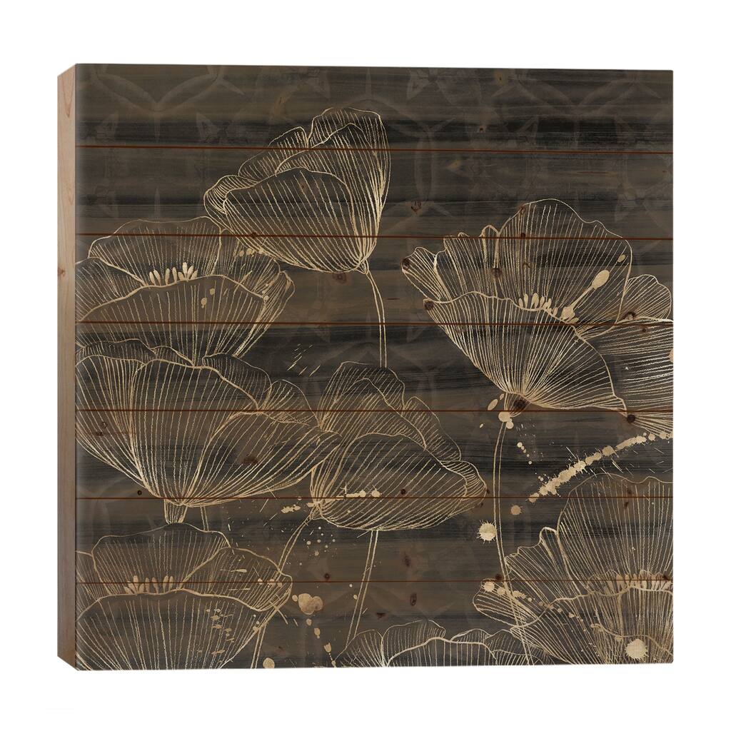 Midnight Blossoms II Print On Wood by Aria K - Multi-Color