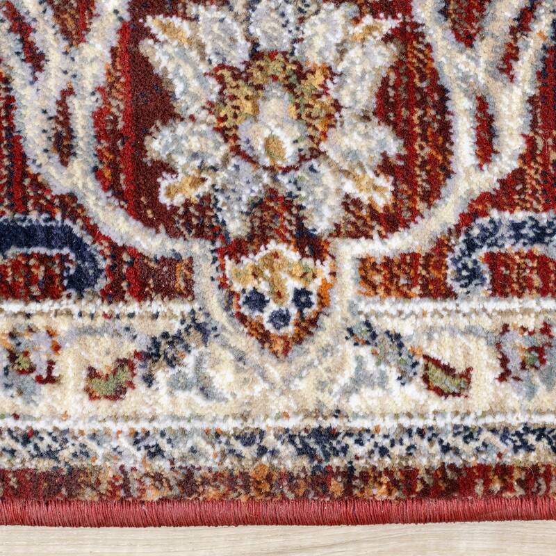 Sydney Collection - Red/Cream Classic Border Rug
