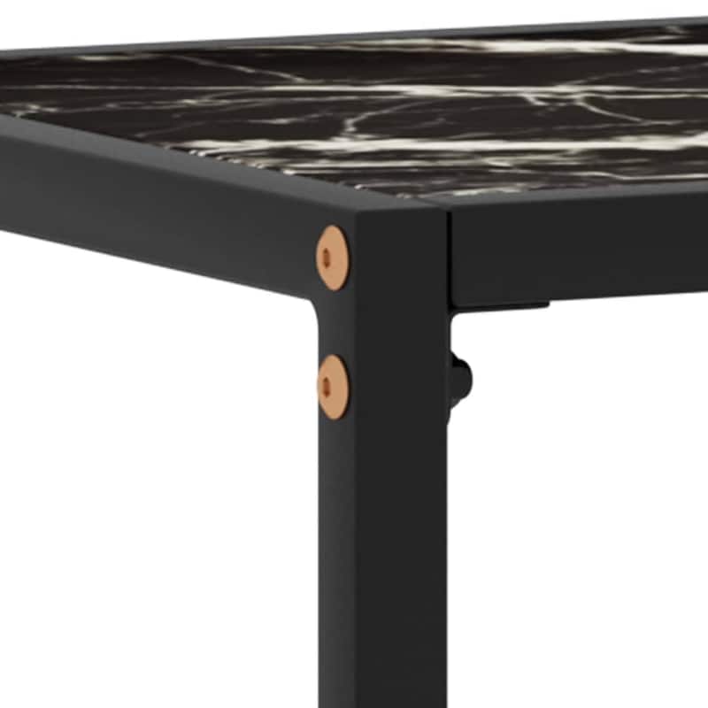 vidaXL Console Table Black 23.6"x13.8"x29.5" Tempered Glass - 23.6" x 13.8" x 29.5"