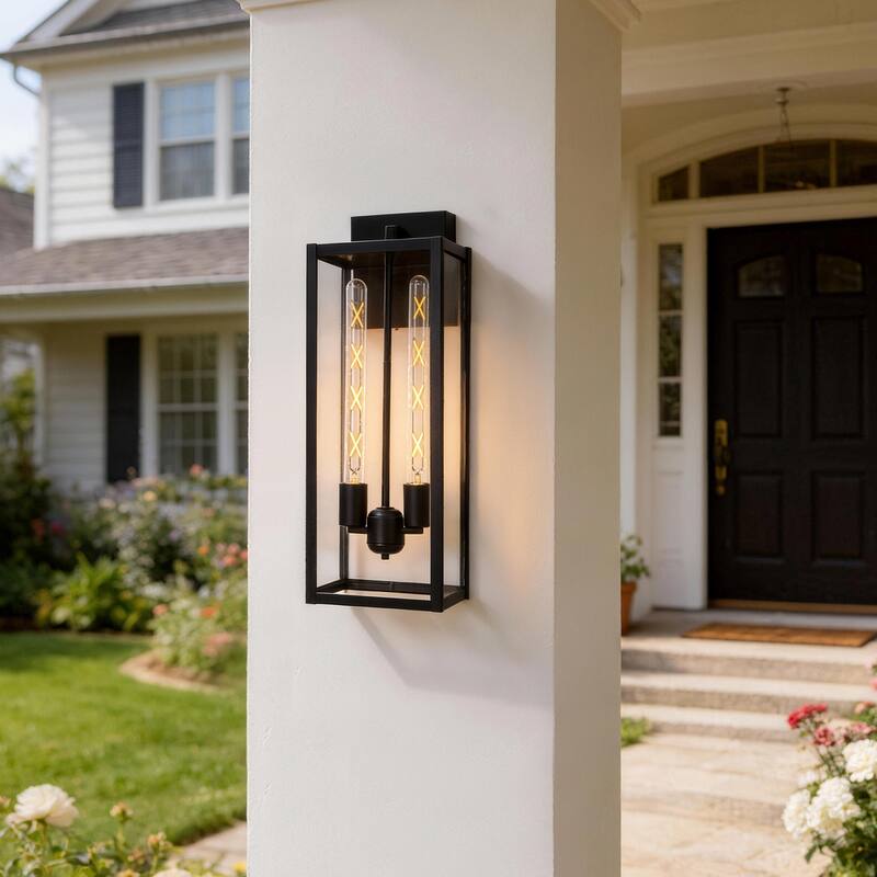 1-light/2-light Metal Outdoor Wall Sconce Weather-resistant