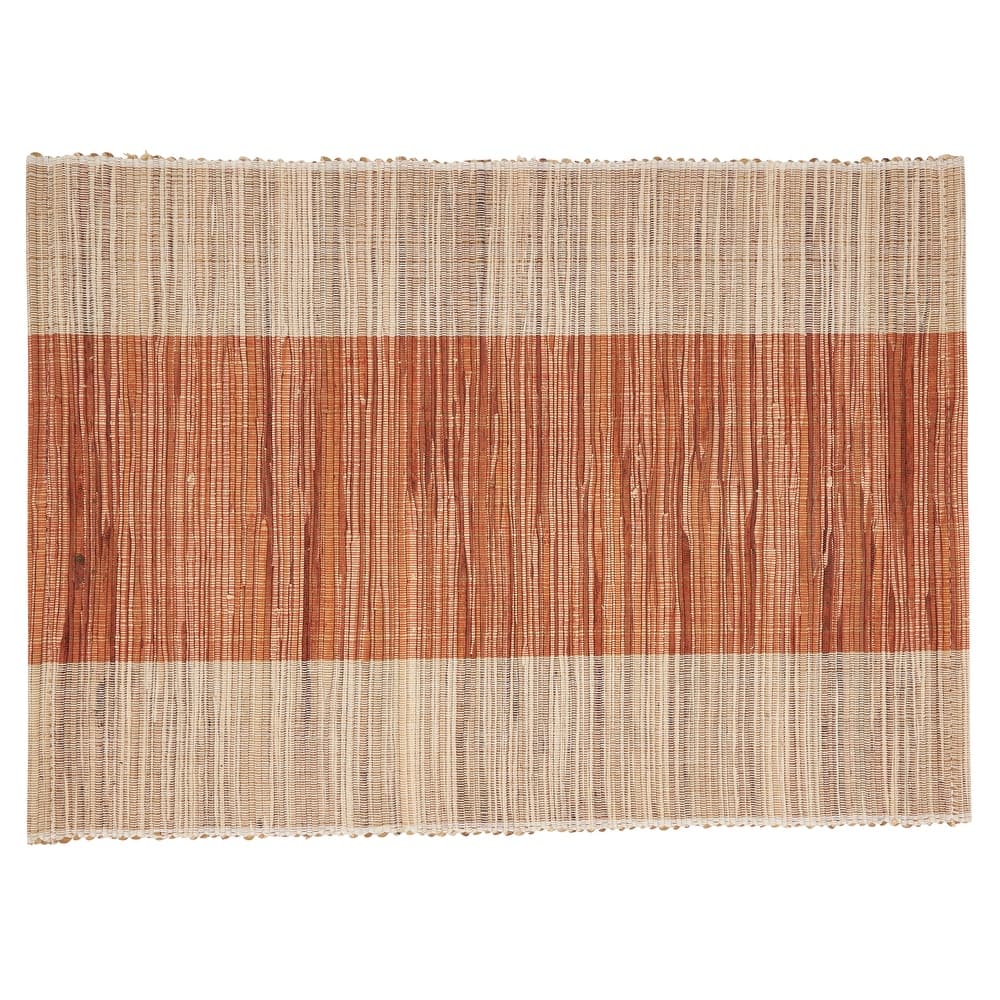 Shimmering Placemats With Banded Design (Set of 4) - 14"x19"