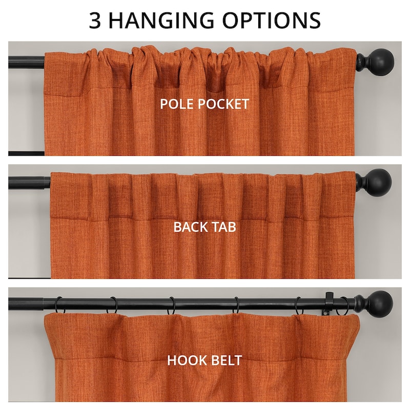 Exclusive Fabrics Textured Faux Linen Room Darkening Curtains for Bedroom & Living Room Curtains (1 Panel)