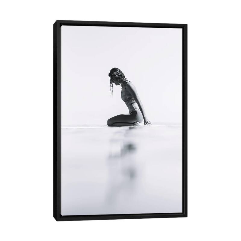 iCanvas "Surfer Girl" by Hannah Prewitt Framed - Black - 40x26