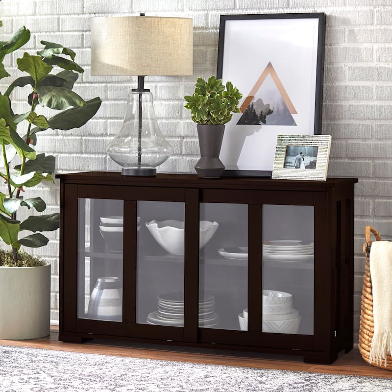 Porch & Den Jefferson Sliding Glass Door Stackable China Cabinet