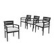 preview thumbnail 2 of 3, Outdoor Patio K/D Aluminum Stationary Dining Chairs 4PCS Black
