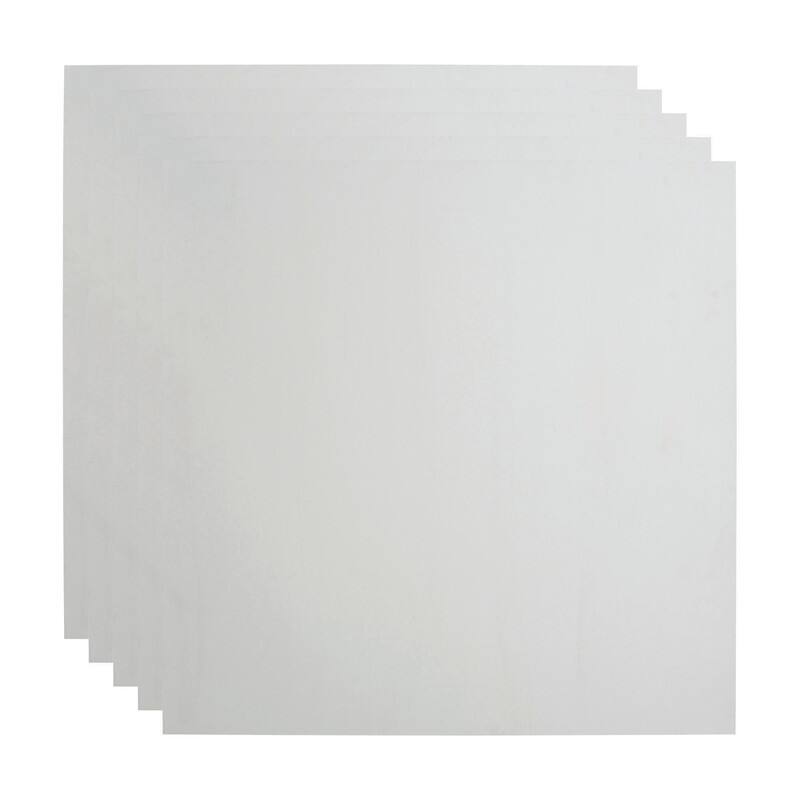 FASÄDE Flat Decorative Vinyl 2ft x 2ft Lay in Ceiling Panel in Matte White (5 Pack) - 5 Pack - Matte White