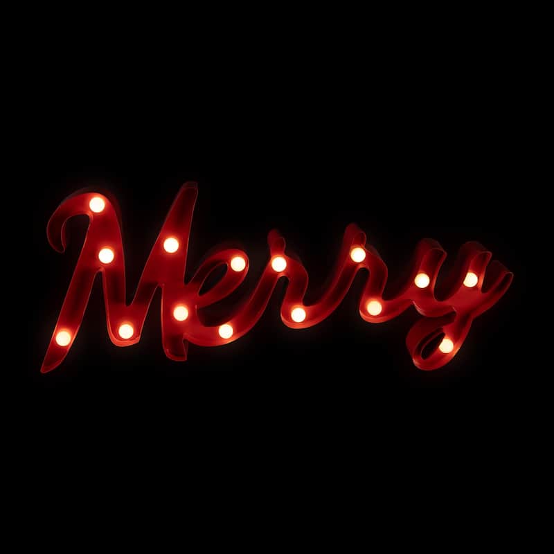 Lighted "Merry" Christmas Decoration - 20.5"