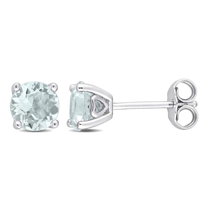Miadora 1 1/2ct TGW Aquamarine Fashion Post Earrings in Sterling Silver