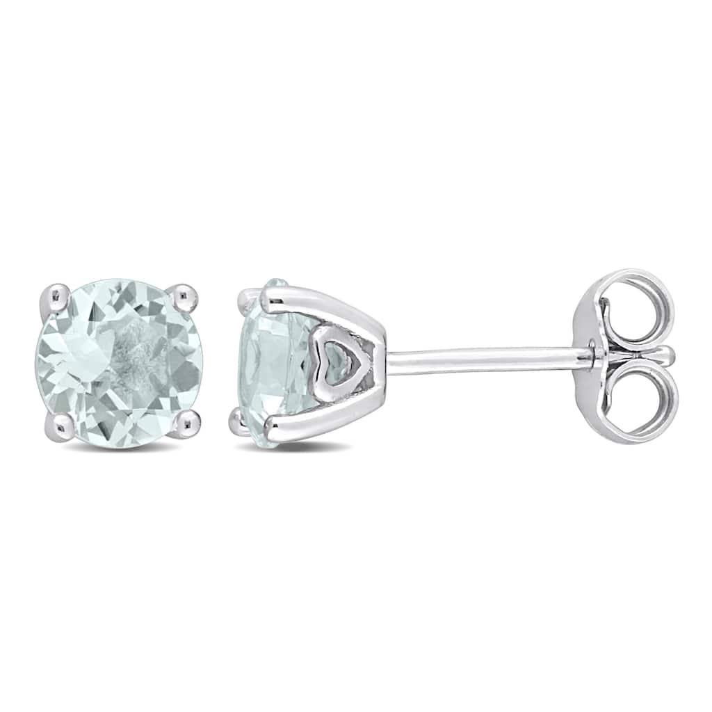 Miadora 1 1/2ct TGW Aquamarine Fashion Post Earrings in Sterling Silver