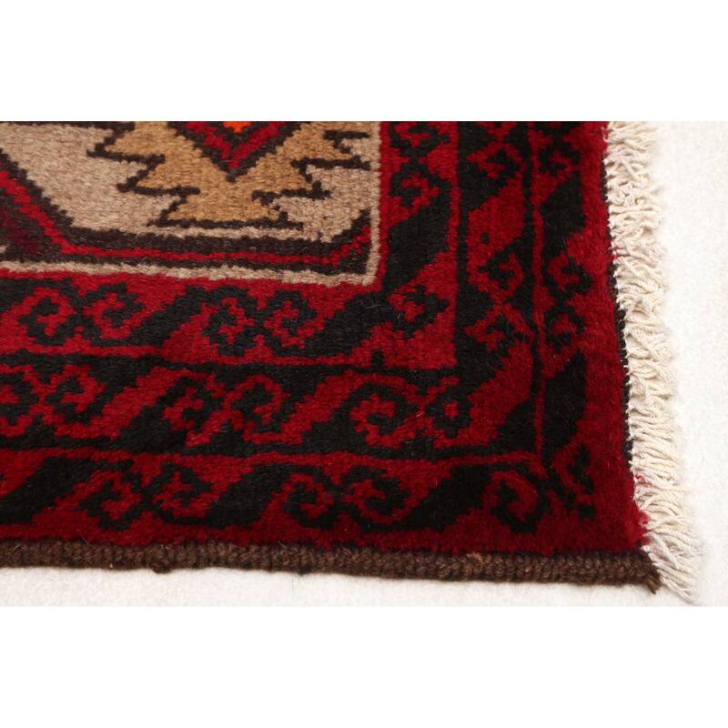 ECARPETGALLERY Hand-knotted Baluch Tan Wool Rug - 3'5 x 5'5