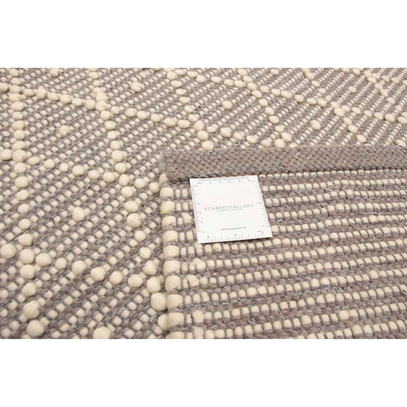 ECARPETGALLERY Braid weave Sienna Taupe Wool Rug - 5'1 x 8'2
