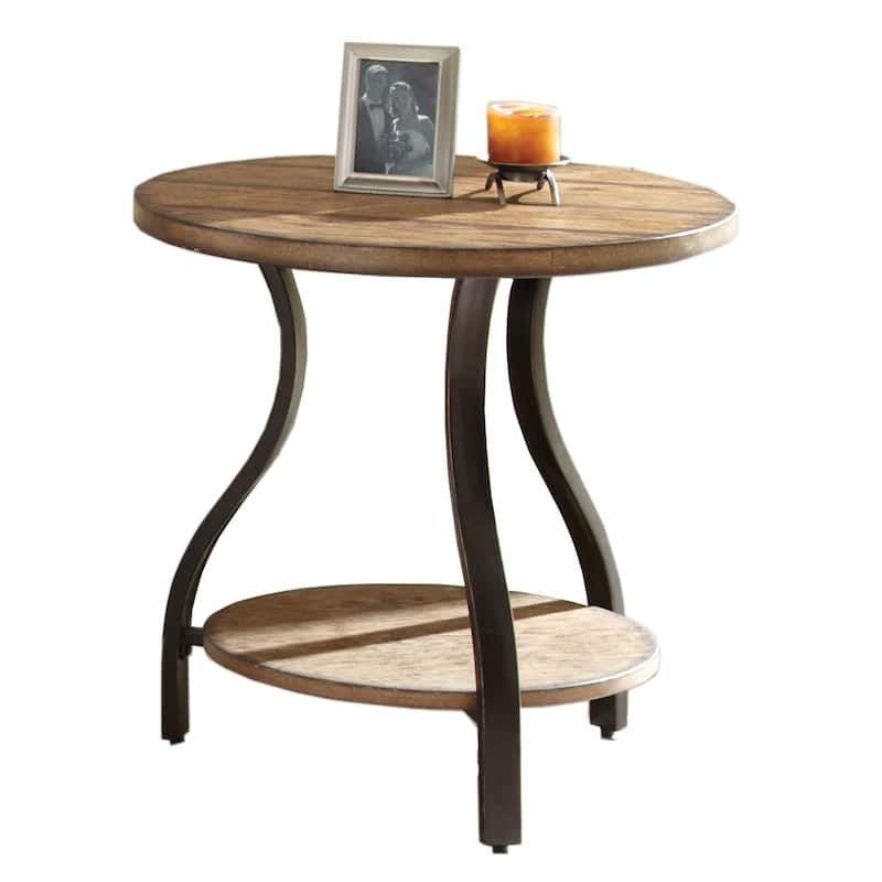 Steve Silver Buffalo Horn Wood and Metal Side Table