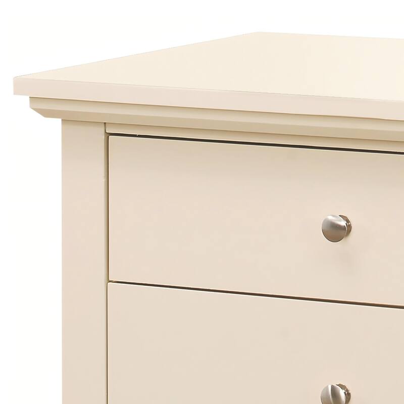 Beige Casual Nightstand with Open Shelf
