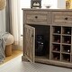 preview thumbnail 2 of 9, Farmhouse Buffet Cabinet with Storage Sideboard with 2 Drawers Wine Bar Cabinet with Removable Wine Racks Storage Shelves