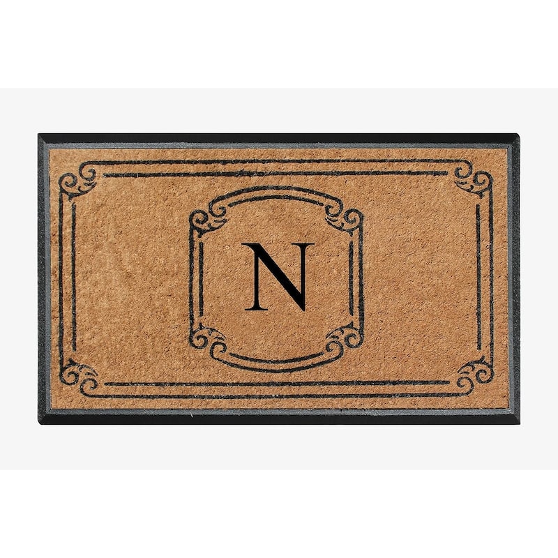 A1HC Natural Coir Monogrammed Door Mat For Front Door, 30"x48"